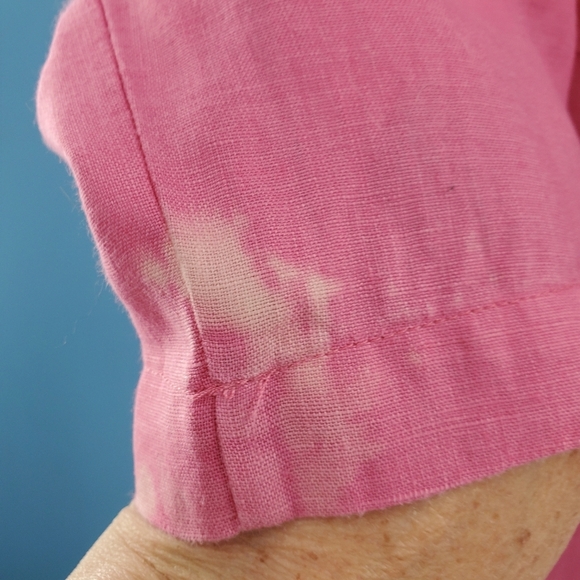 Ellen Tracy hot pink linen top *flaw* - Picture 5 of 13